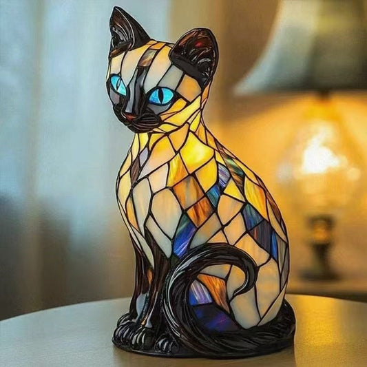 Tiffany‑Style Stained Glass Mosaic Animal Lamp Night Light