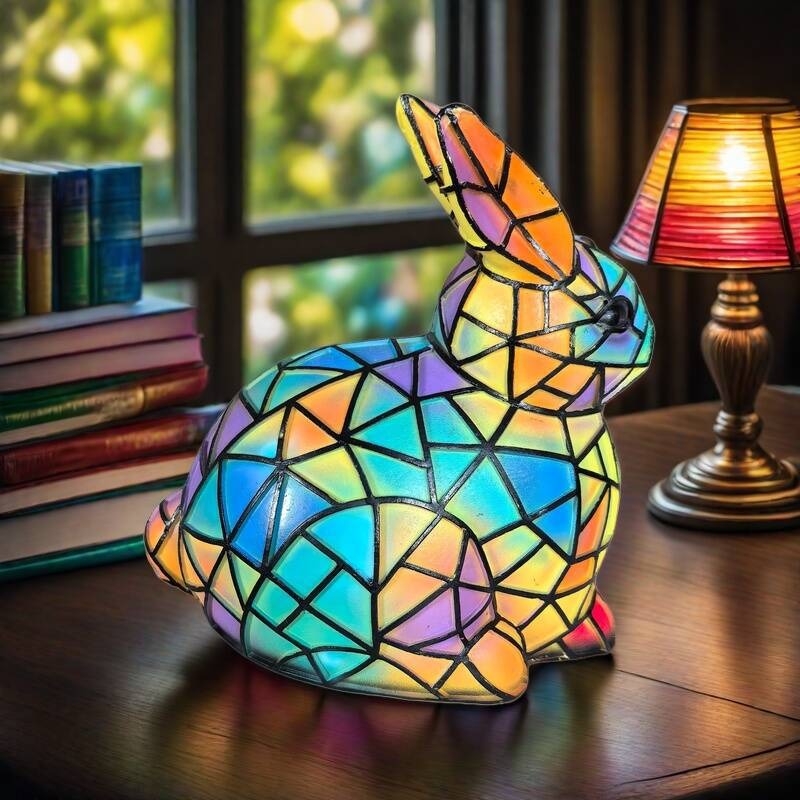 Tiffany‑Style Stained Glass Mosaic Animal Lamp Night Light