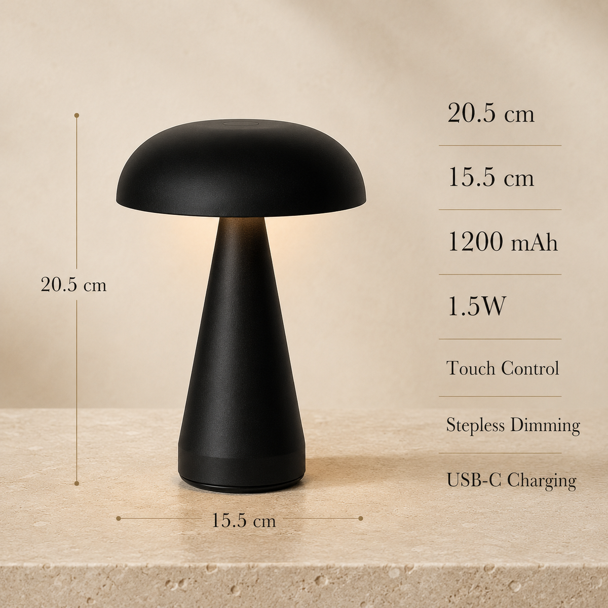 Retro Mushroom Touch Table Lamp
