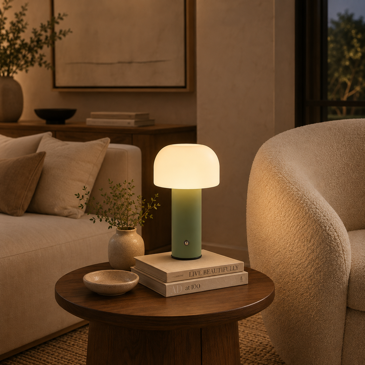 Mushroom Glow Rechargeable Table Lamp