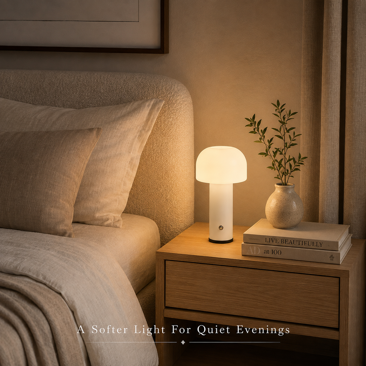Mushroom Glow Rechargeable Table Lamp