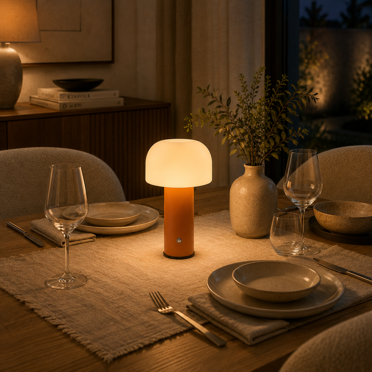 Mushroom Glow Rechargeable Table Lamp