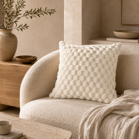 Luxe Plush Grid Cushion Cover