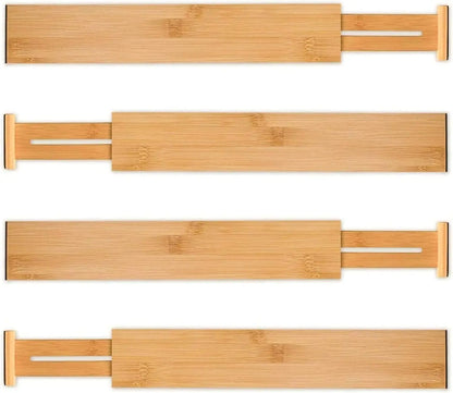 Bamboo drawer organizer in use