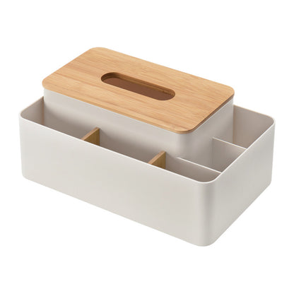Bamboo-topped tissue and essentials organizer – original supplier product view