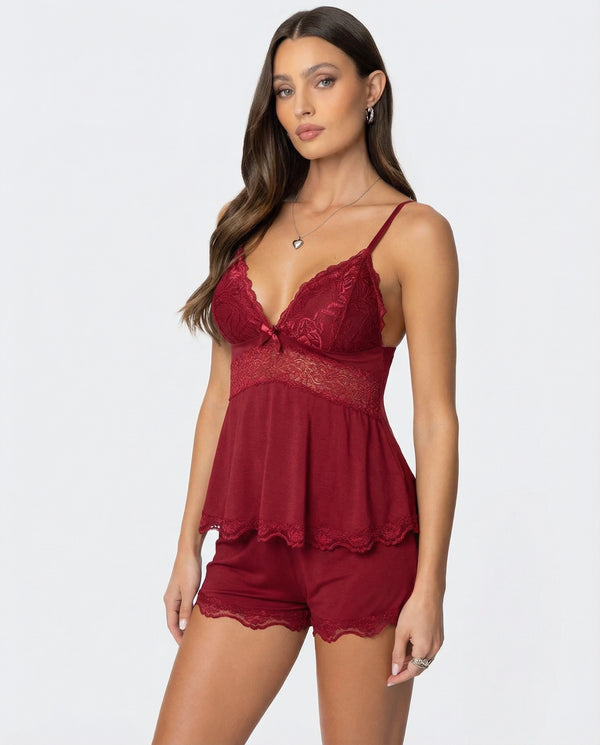 Midnight Kiss Lace Set - Black