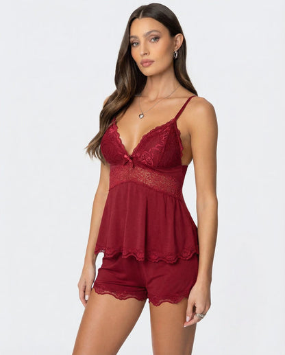 Midnight Kiss Lace Set - Black