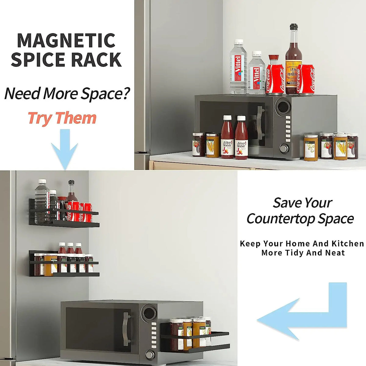Magnetic refrigerator storage rack