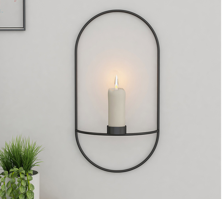 Noir Geometric Metal Candle Holder – original supplier image 2