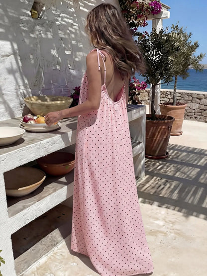 Women's Solid Color Backless Cami Dress