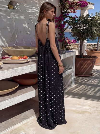 Women's Solid Color Backless Cami Dress